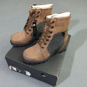 Sorel Booties Women's 7 Tabacco Black Joan of Arctic Wedge III Lexie NWT